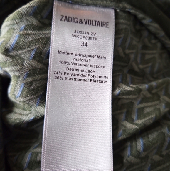 ZADIG & VOLTAIRE | Joslin Monogram High Low Midi Skirt in Size FR 34 / US 2 - Picture 5 of 5